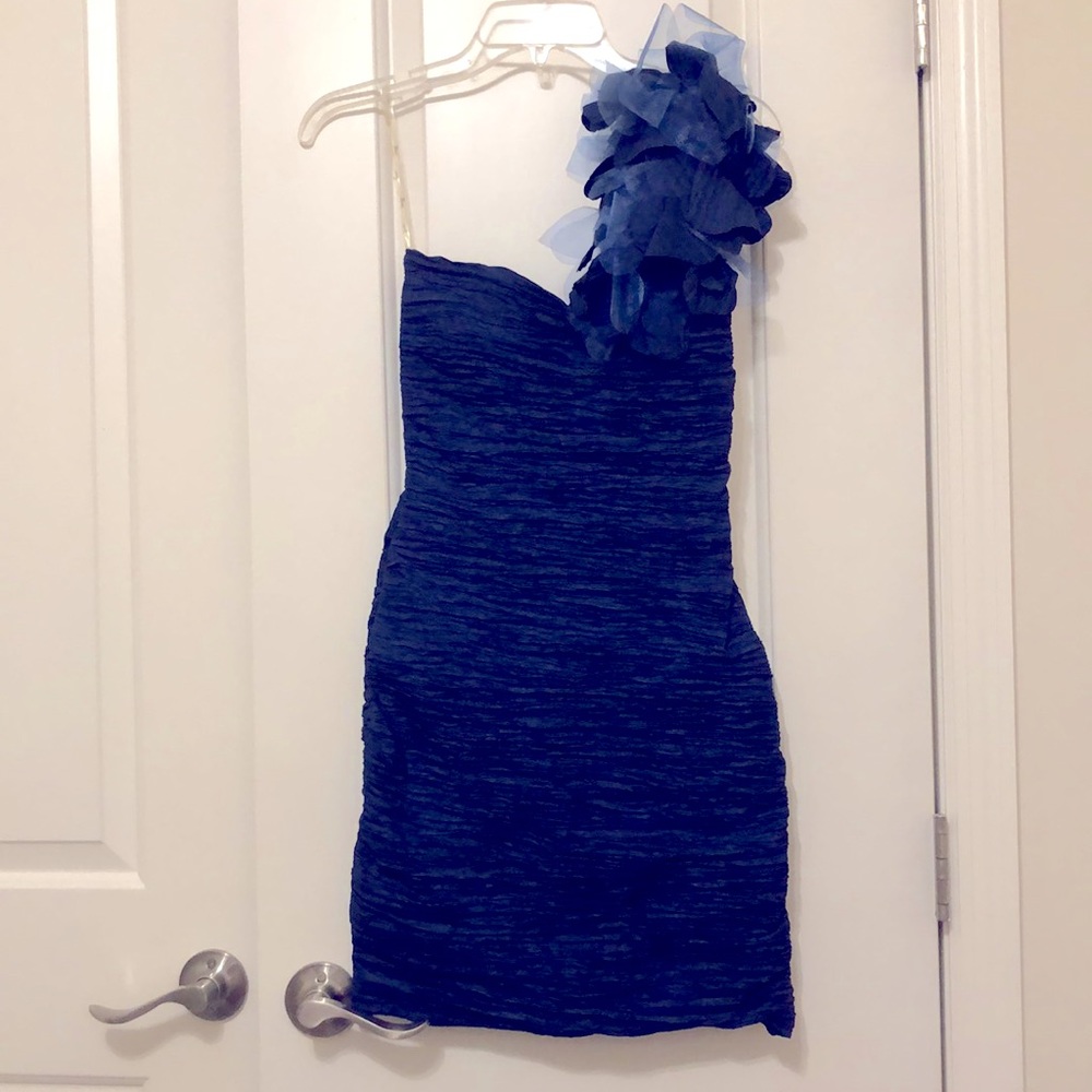 Midnight Blue Ruched Dress